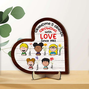 Personalized Gifts For Grandma, Mom Wood Sign 2 Layer Cartoon Kids 01XQMH180125HH-Homacus