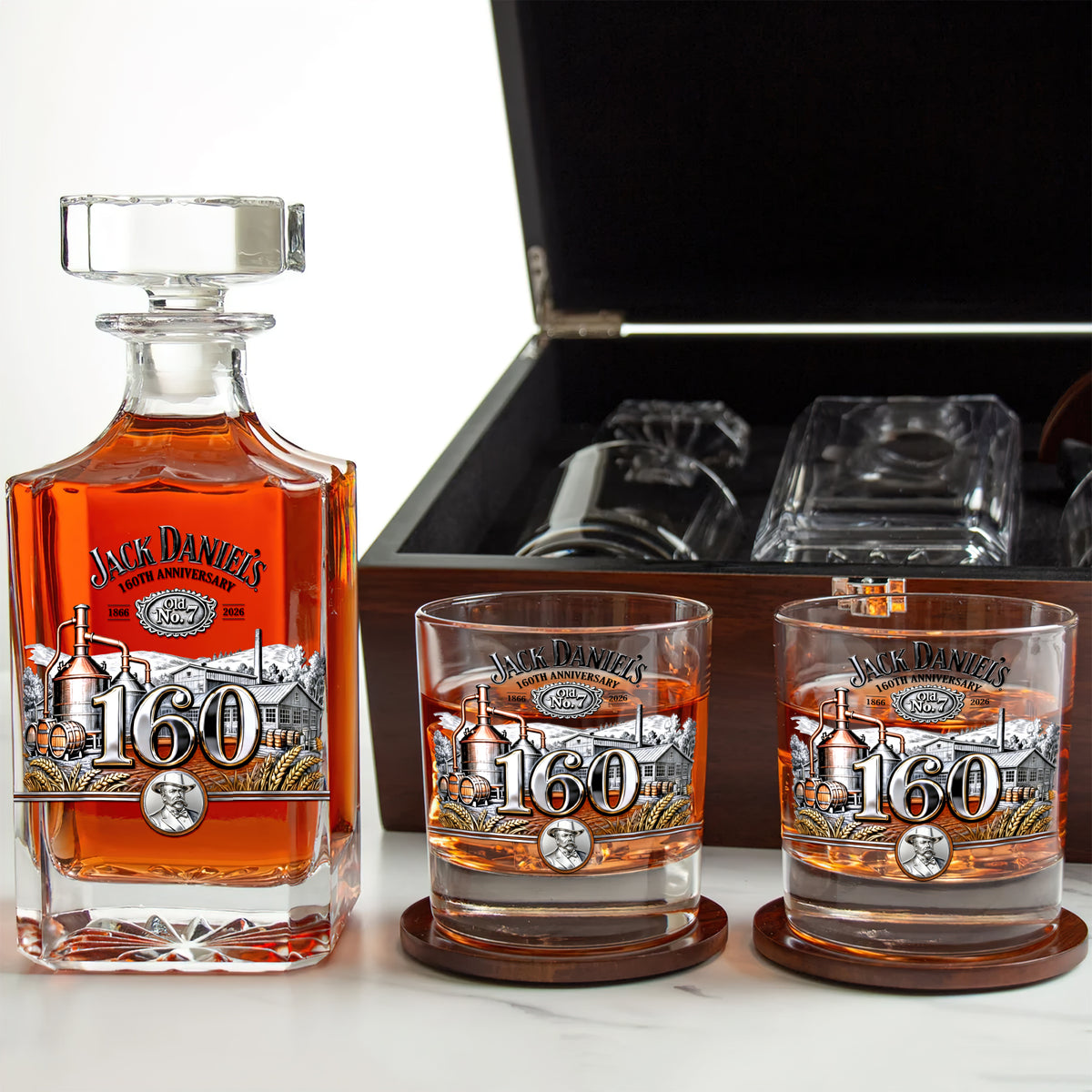 Celebrating 160th Anniversary Decanter Set - Personalized Gifts 03naqn120226-Homacus