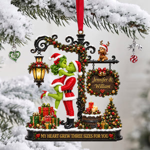 Romantic Kissing Couple Christmas Acrylic Ornament - Personalized Gifts For Couple 02tylu150926-Homacus