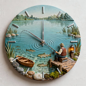 Personalized Gifts For Fishing Lovers Acrylic Hanging Wall Clock 06totn261225-Homacus