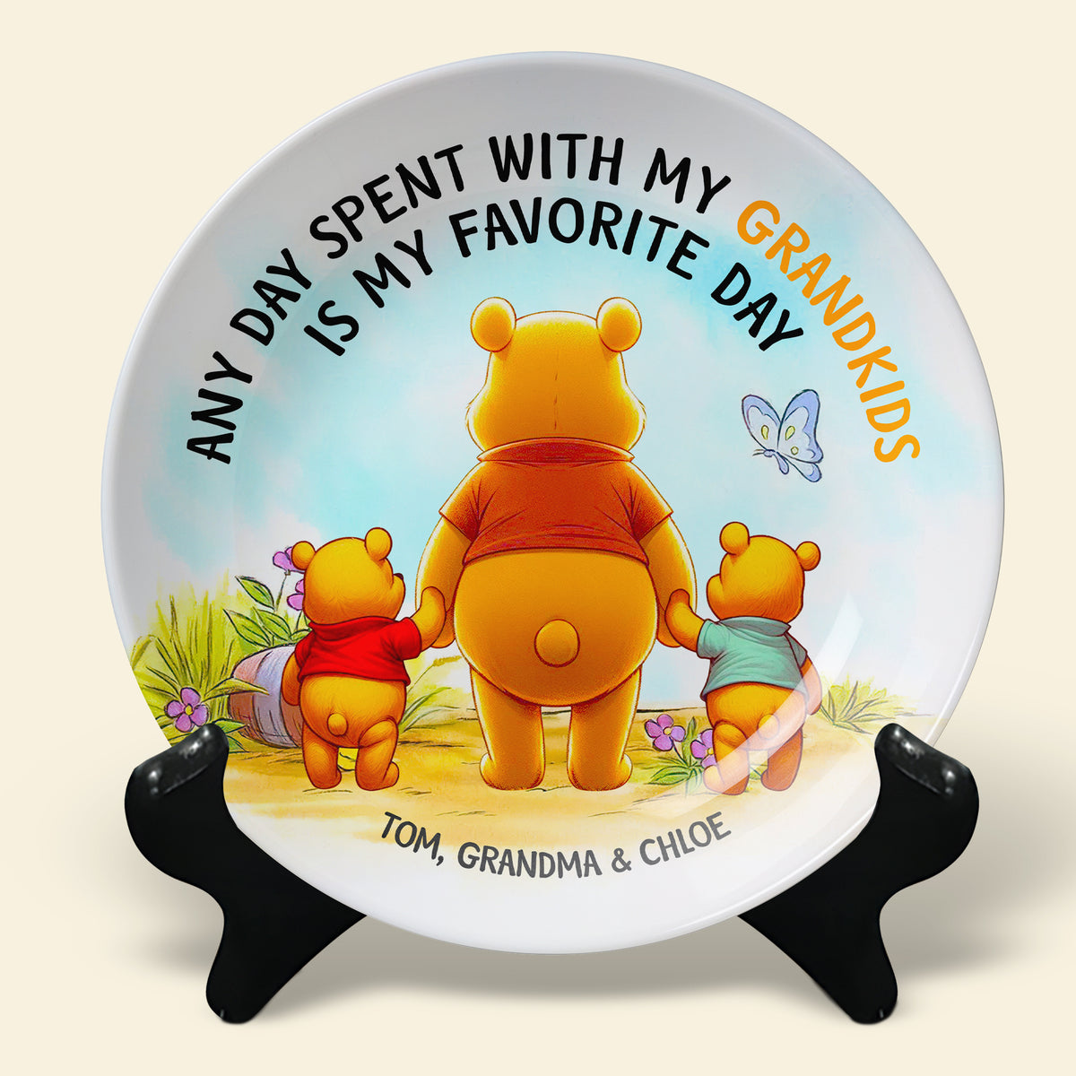 Personalized Gifts For Grandma Round Plate 01OHDT130325-Homacus