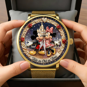 Cute Fairytale Couple Mesh Trap Quartz Watch - Personalized Gift For Couples 04TGLU220126-Homacus