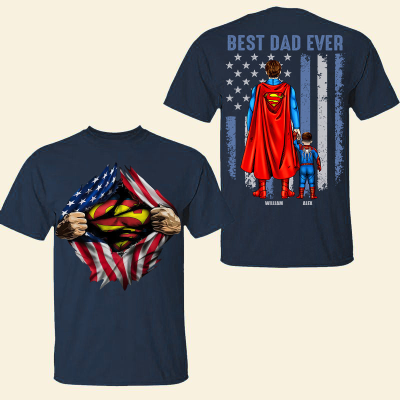 Personalized Gifts For Dad Shirt, Best Dad Ever 01ACDT050425PA-Homacus