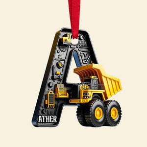 Custom Alphabet Letter Gifts For Construction Truck Lovers Christmas Ornament 03xqtn241024-Homacus