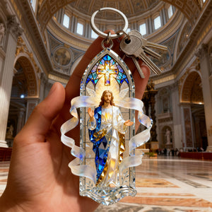 Sacred Light Jesus Keychain - Personalized Gift For Christian 06PALU231225