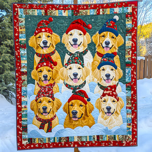 Golden Retriever Dog Christmas Quilt Bed Set Gifts For Dog Lovers 06HUDT041124-Homacus