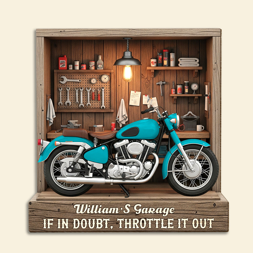Motorcycle Garage Wood Sign - Personalized Gifts For Biker 04OHTN170625-Homacus