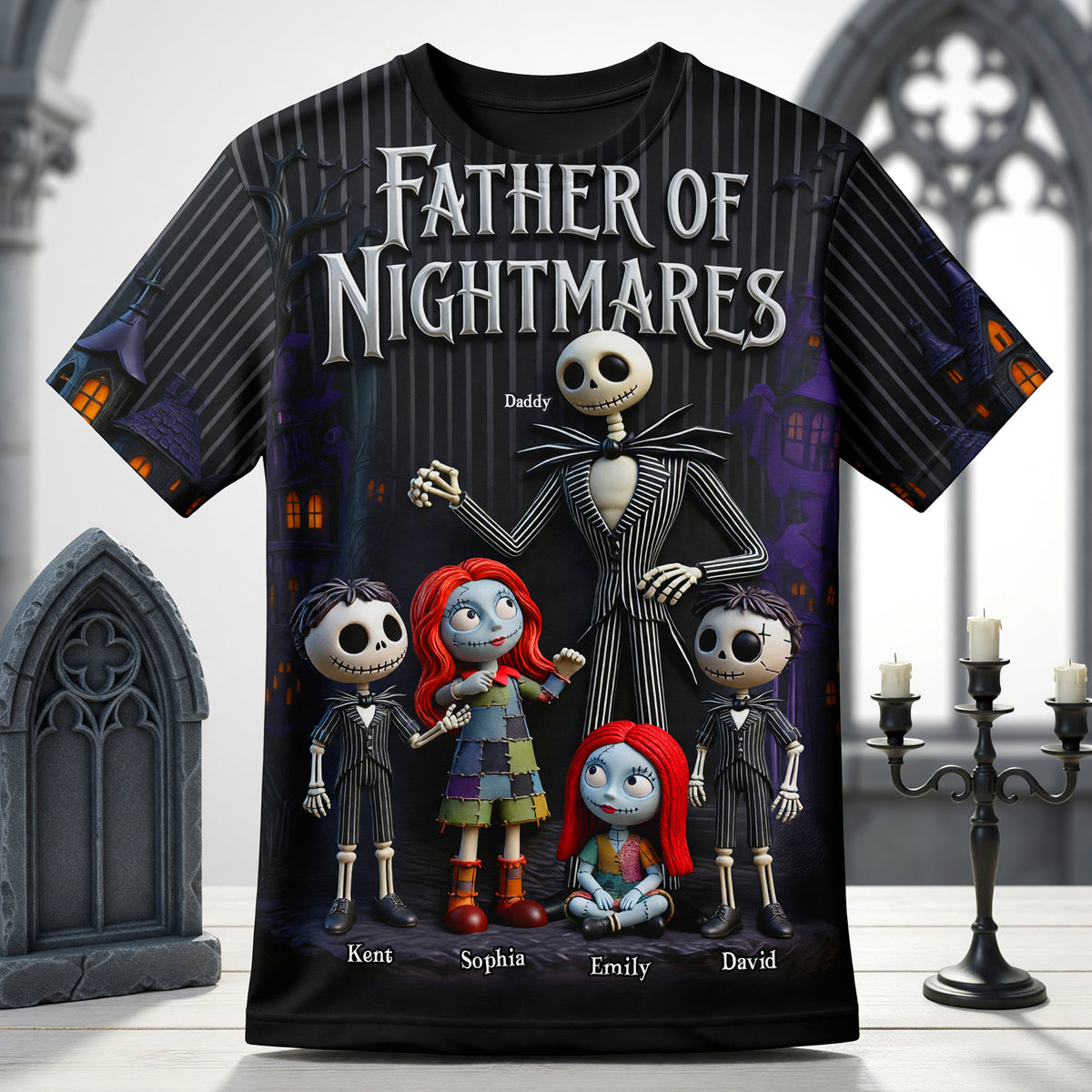 Dad & Little Horrors 3D Shirt - Personalized Gifts For Dads 04HUQN050526-Homacus
