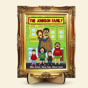 Personalized Gifts For Family Wood Sign Cartoon Family 02ACDT120225HG-Homacus