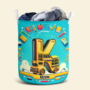 Custom Alphabet Letter Gifts For Kid Bus Lover Laundry Basket 02xqtn051224-Homacus