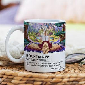 Personalized Gifts For Girl Book Lover white edge to edge mug Booktrovert 03XQMH030125TM-Homacus