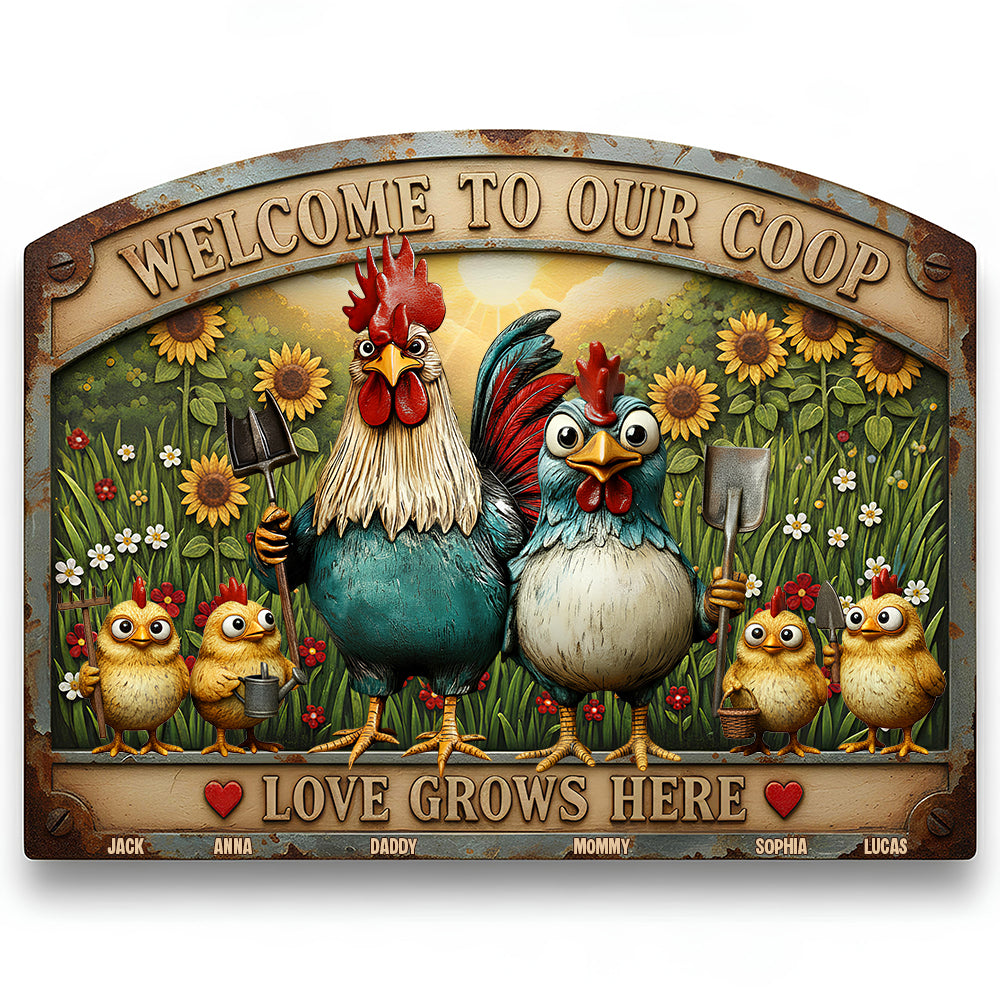 Chicken Coop Metal Sign Personalized Gifts For Family 06pgtn111225-Homacus