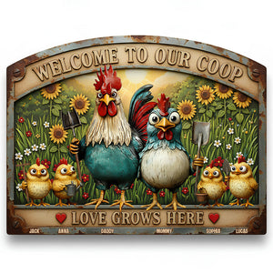Chicken Coop Metal Sign Personalized Gifts For Family 06pgtn111225-Homacus