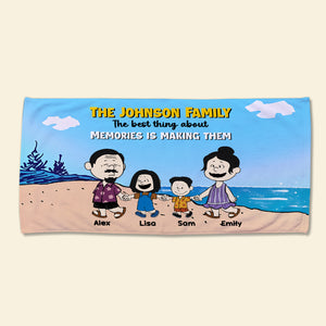 Personalized Gifts For Family Beach Towel 03XQMH150724HH Family On Summer Beach Landscape-Homacus