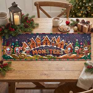 Little Monsters Gingerbread Quilted Table Runner Personalized Christmas Gifts 03PAQN270826