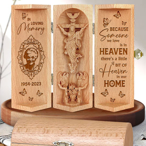 Custom Photo Gifts For Heaven Openable Wooden Cylinder Sculpture 05XQMH230125-Homacus