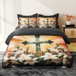 Personalized Gifts For Christians Quilt Bedding Set Special Line 04tgtn150125 Cross And Lilies-Homacus