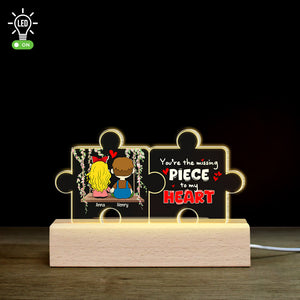 Personalized Gifts For Couple 3D LED Light You're The Missing Piece To My Heart 05KALU191224HG-Homacus