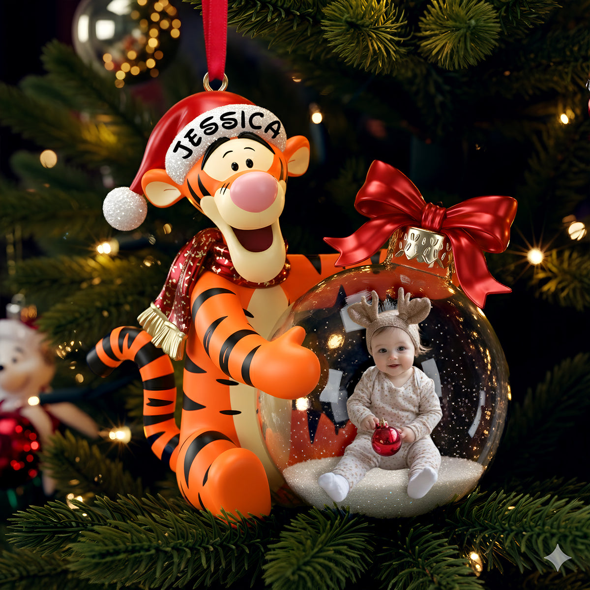 Custom Photo Baby Ornament - Personalized Gift For Baby Christmas Ornament 01PGLU01125-Homacus