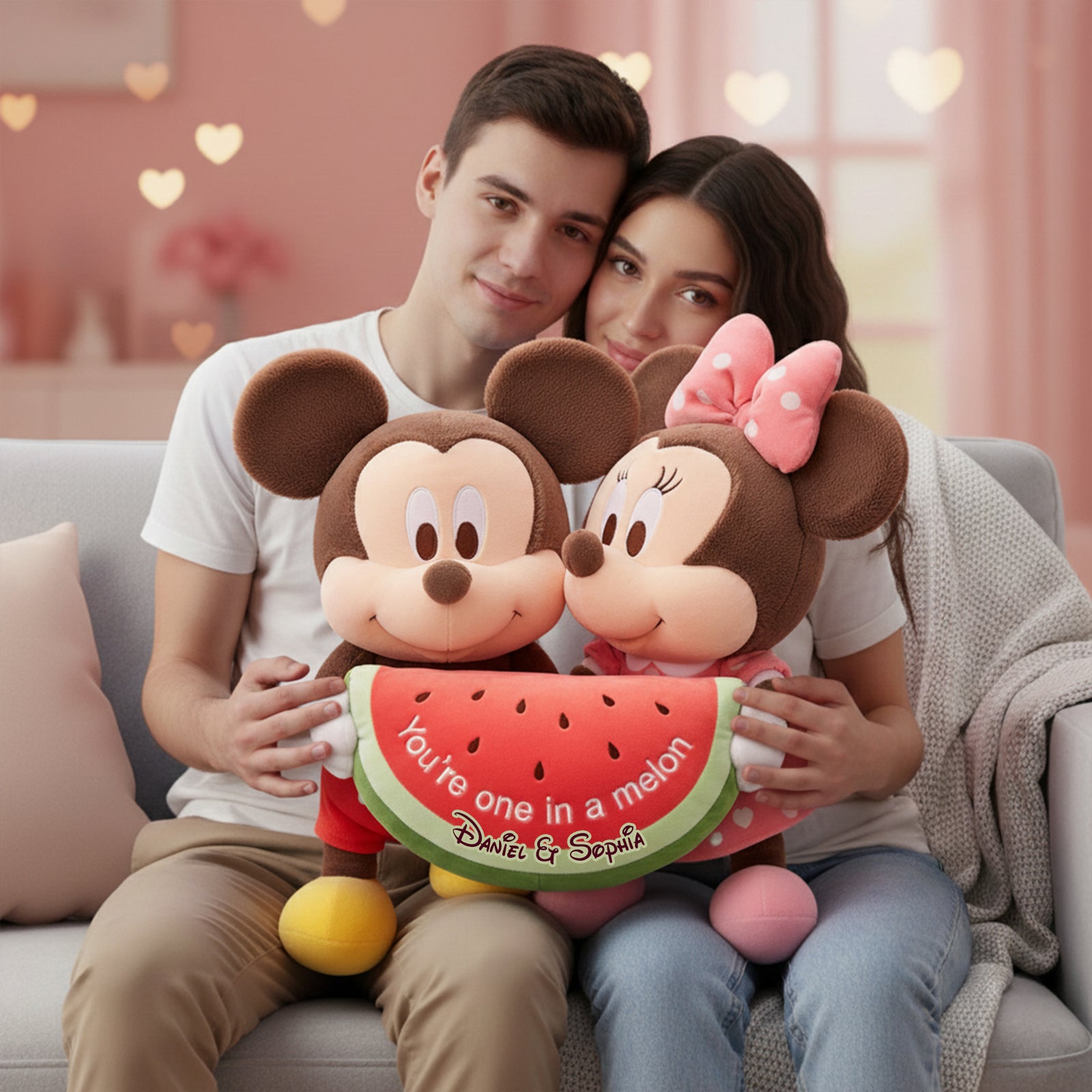 Adorable Watermelon Couple Pillow - Personalized Gifts For Couples 05PGLU251125