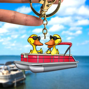 Personalized Gifts For Pontoon Lovers Keychain, Pontoon Duck Jolly Holiday 011qhqn310823-Homacus