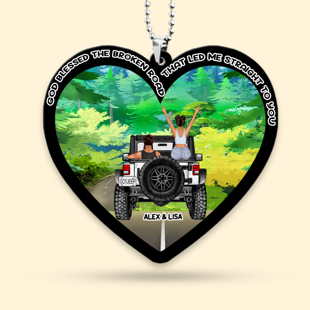 Personalized Gifts For Couple Car Ornament 05TOMH110624TM-Homacus