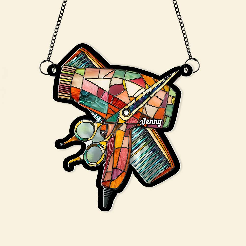 Personalized Gifts For Barber Suncatcher Ornament Hair Salon 01OHMH070125-Homacus