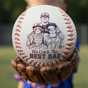 Catch The Best Dad Baseball Ball Custom Photo Gifts For Baseball Dad 05qhlu090526-Homacus