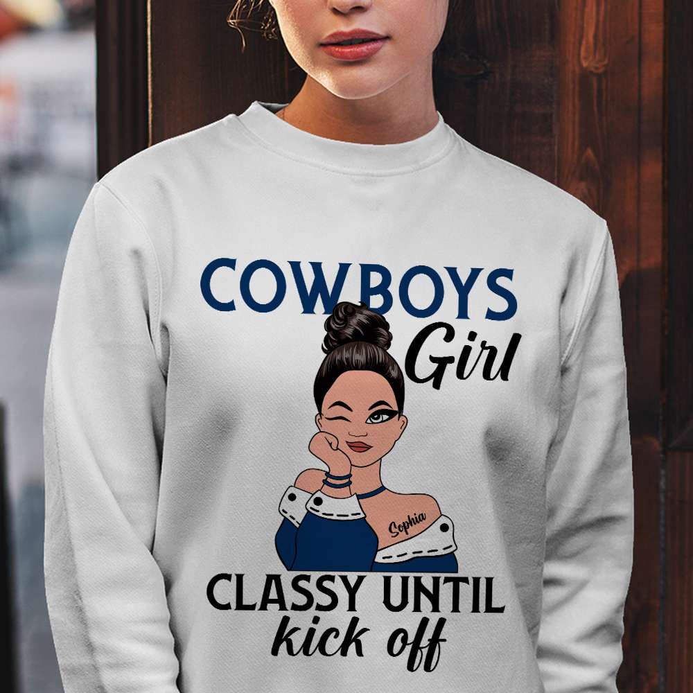 Personalized Gifts For Girlfriend Shirt Classy Until Kick Off-Homacus
