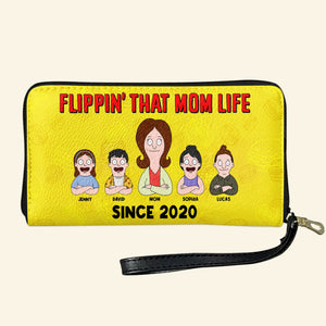 Personalized Gifts For Mom Leather Wallet 02totn120325hg Flippin' That Mom Life-Homacus