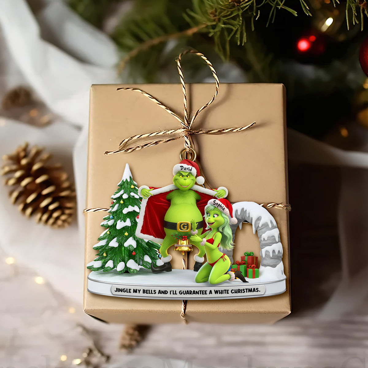 Cheeky Green Couple Ornament - Personalized Gifts For Couples 02OHLU101125-Homacus