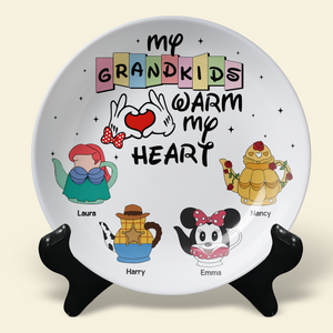 Personalized Gifts For Grandma Ceramic Round Plate 02ohpu180325-Homacus