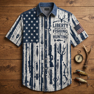 Proud American Heritage Hawaiian Dad Shirt, Personalized Gifts For Fishing & Hunting Lovers 03qhtn270526-Homacus