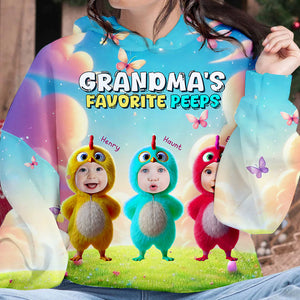 Custom Photo Gifts For Grandma Shirt 01tglu120325 Grandma's Favorite Peeps-Homacus