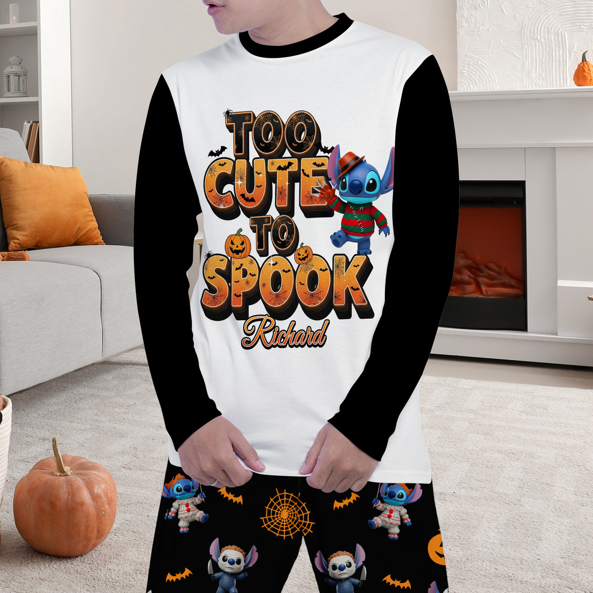Spooky Cartoon Pajama Set - Personalized Halloween Gifts For Horror Lovers 01pgqn210825-Homacus