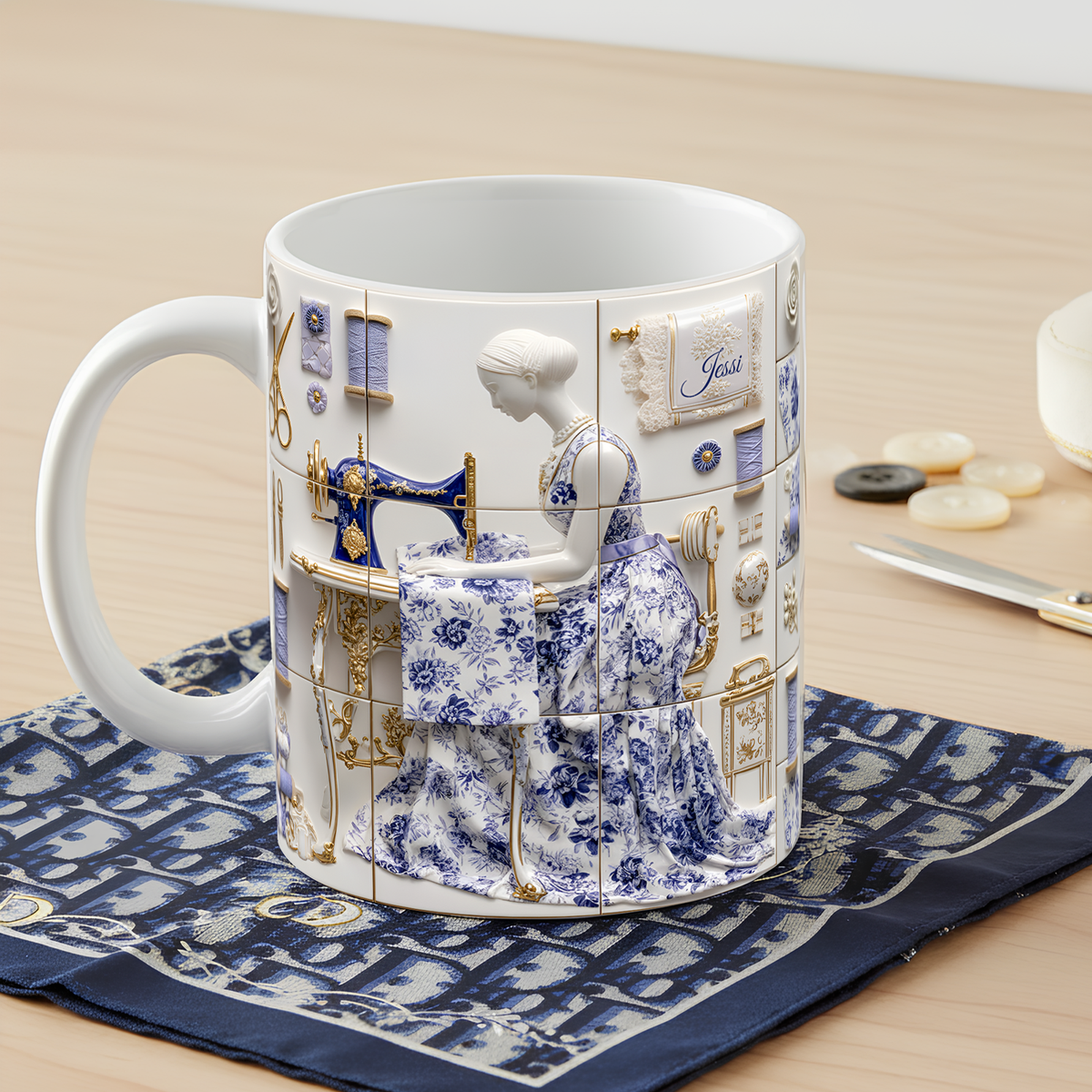 Sew Crafty Girl Coffee Mug - Personalized Gifts For Sewing Lovers 03TGLU151125-Homacus