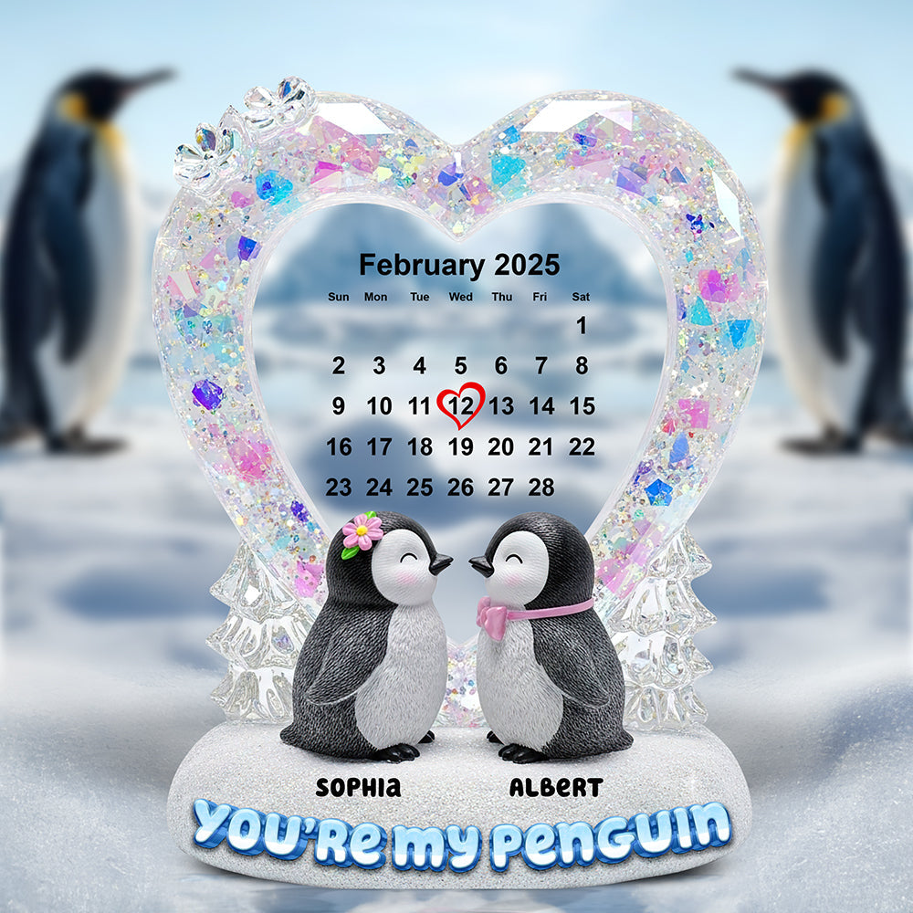 Penguin Couple Acrylic Plaque - Personalized Gifts For Couple 03toqn210625-Homacus