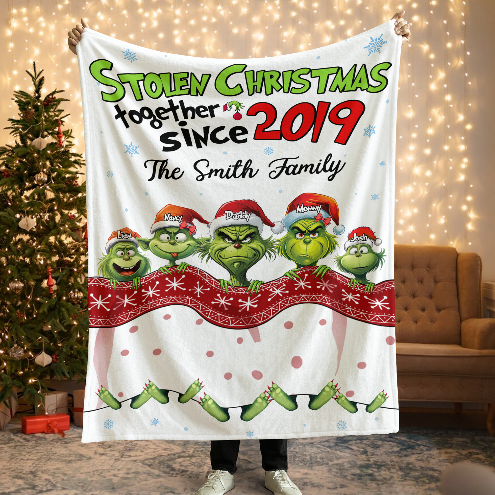 Personalized Christmas Gifts For Family Blanket 03ohpu131124 Stolen Christmas Together-Homacus