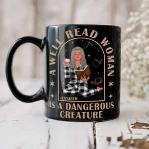 Personalized Gifts For Book Lovers Coffee Mug 03kaqn110125pa A Well Read Woman Is A Dangerous Creature-Homacus