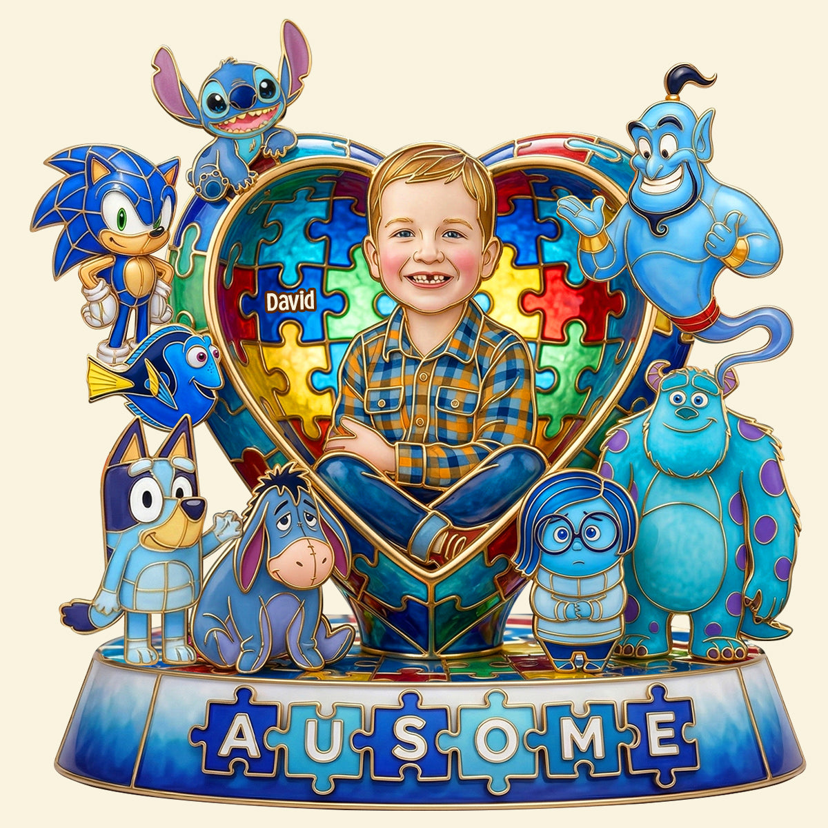 Ausome Gang Acrylic Plaque - Custom Photo Gifts For Autism Kids 03qhtn020426-Homacus