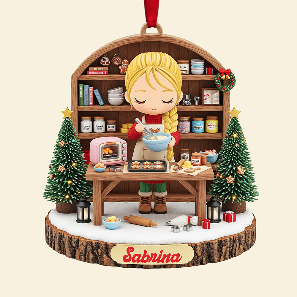 Sweet Baking Girl Acrylic Ornament - Personalized Gifts For Bakers 02PGTA241125-Homacus