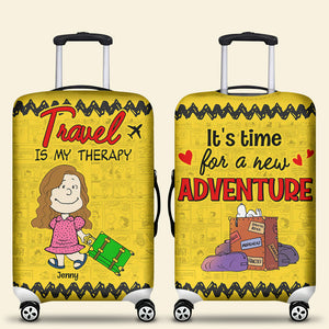Personalized Gifts For Travel Lover Luggage Cover 02katn150724hh Travel Is My Therapy-Homacus