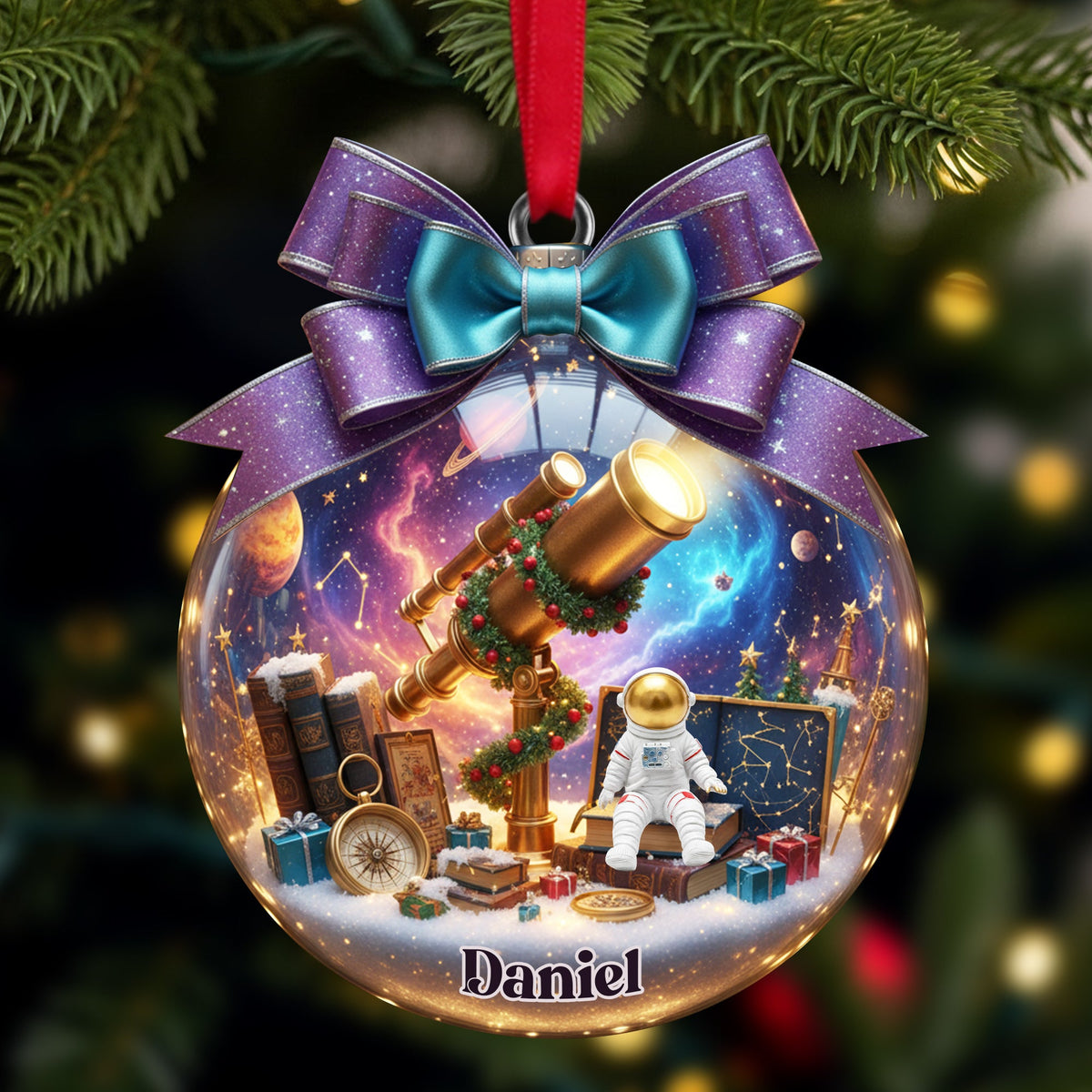 Telescope Night Sky Ornament - Personalized Gifts For Astronomy Lovers 05PALU071025-Homacus