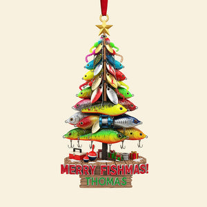 Personalized Gifts For Christmas, Fishing Lures Custom Shape Acrylic Ornament 01huta181025-Homacus