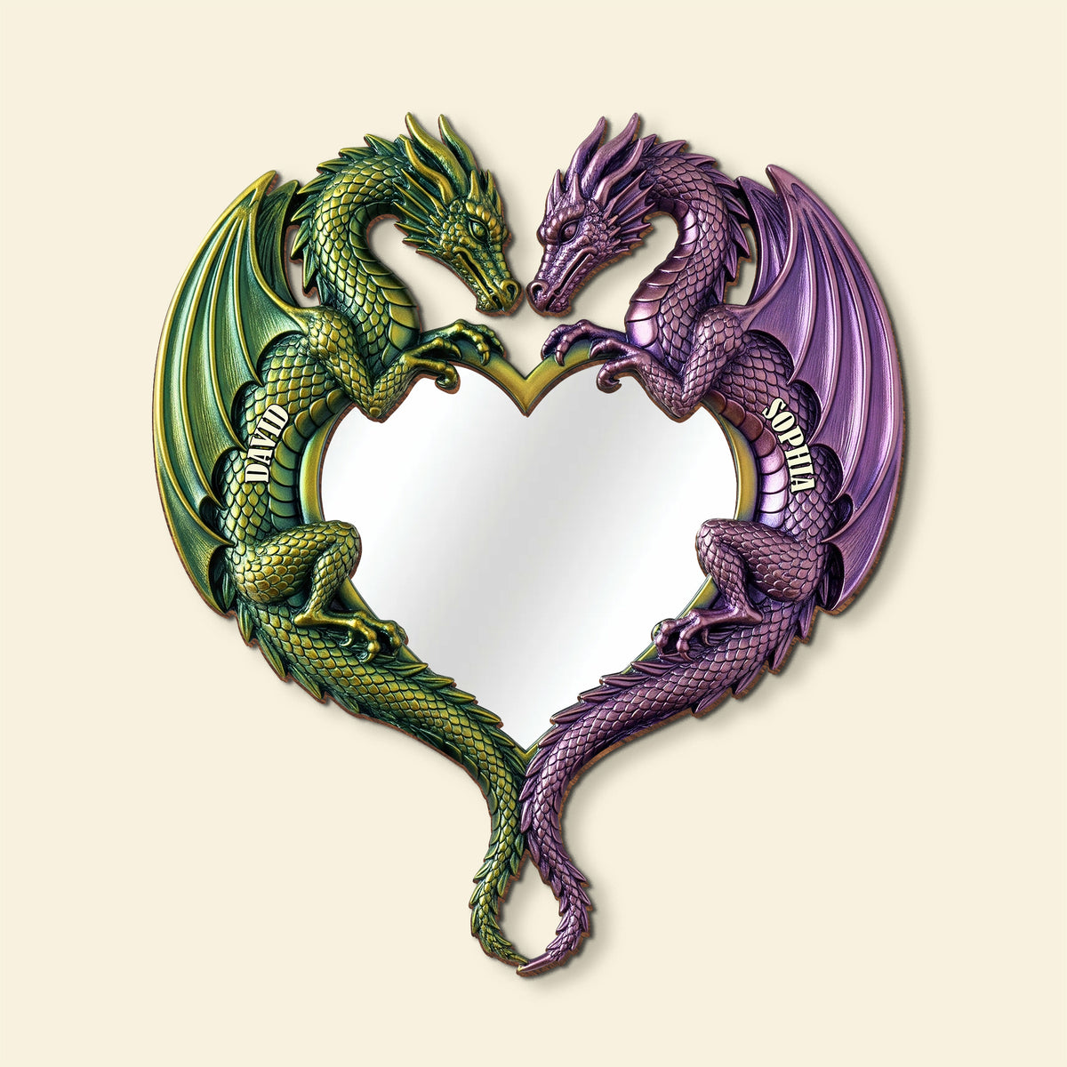 Fantasy Dragon Couple Mirror, Personalized Festive Gifts For Couple 01qhtn290725-Homacus