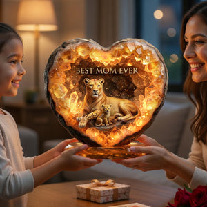 Best Lion Mom Ever Acrylic Light Box - Personalized Gifts For Moms 02nalu180326-Homacus