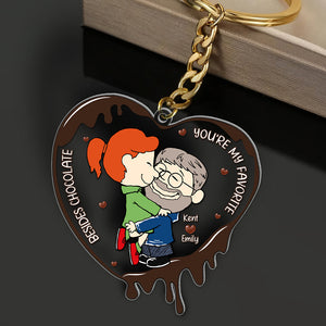 Personalized Gift For Couples Acrylic Keychain Beside Chocolate You're My Favorite 01KAQN061224HG-Homacus