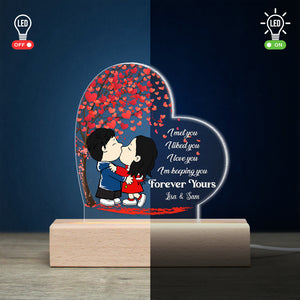 Personalized Gifts For Couple Light Led Kissing Love Heart Tree 01XQMH220724HG-Homacus