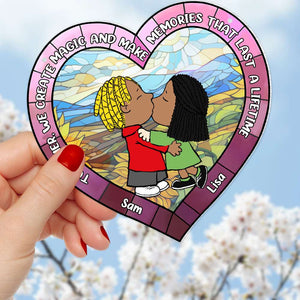 Personalized Gifts For Couple Suncatcher Ornament Kissing Couple 05KAMH101224HG-Homacus