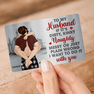 Personalized Gift For Naughty Couple Aluminum Wallet Card 02OHQN271224HG-Homacus